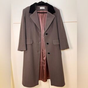Vintage Wool Chocolate Brown Trench Coat